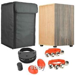 Black Sandalwood Panel Cajon Drum Hand Wooden Box Drum+Oguman Wood Musical Gift
