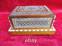 Box, Wood decorated, beautiful, old Cigarette case, with music box