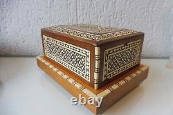 Box, Wood decorated, beautiful, old Cigarette case, with music box