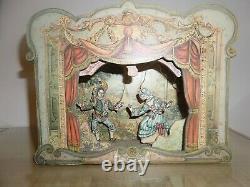 Boxed Vintage Commedia Dell Arte Italian Venice Puppet Theatre Musical Box