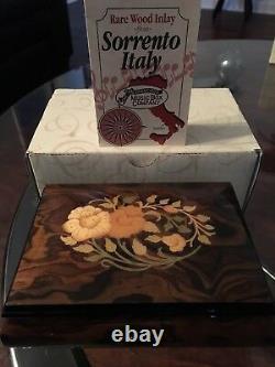 Brand New Sorrento Italy Rare wood inlay hand crafted music Jewelry Gift Box