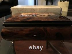 Brand New Sorrento Italy Rare wood inlay hand crafted music Jewelry Gift Box