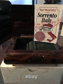 Brand New Sorrento Italy Rare wood inlay hand crafted music Jewelry Gift Box