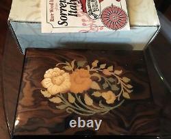 Brand New Sorrento Italy Rare wood inlay hand crafted music Jewelry Gift Box