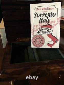 Brand New Sorrento Italy Rare wood inlay hand crafted music Jewelry Gift Box