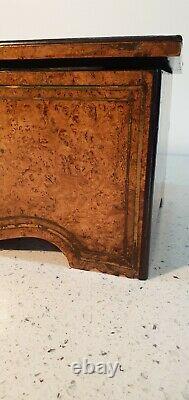 Bur Walnut Brass Bound Antique Swiss Music Box For Restoration