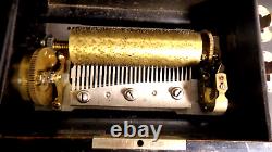 C1885 Paillard Swiss Cylinder Wood Inlay Music Box 10 Airs Songs