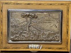 C1950 Cigarette MUSIC WOOD BOX NAPOLI ITALY ART DECO Vintage SWISS Machine Metal