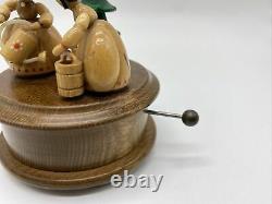 Carousel Music Box Carved Wood REUGE ROMANCE Beethoven Garden Lady Tree