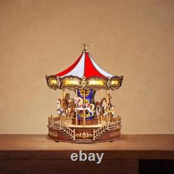 Carousel Music Box Collectible Rotating Musical Figurine for Girls Kids Mom