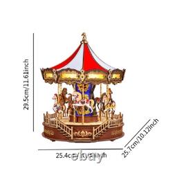 Carousel Music Box Collectible Rotating Musical Figurine for Girls Kids Mom