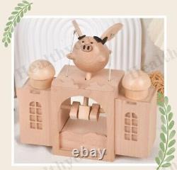 Castle Flying Pig Music Box Kid's Wooden Toys Automatic Rotation Christmas Gifts