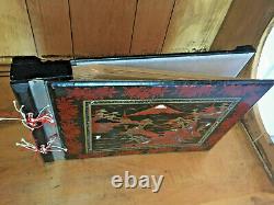 Chinese Music Box 1900s Photo Album Wood Black Lacquer Inlay Mother Pearl 15x10