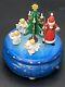 Christian Ulbricht Christmas Music Box Swiss Reuge Germany Blue Wood Spinning