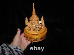 Collectable Erzgebirge Wooden Music Carousel Christmas Carol Singers Working