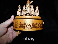 Collectable Erzgebirge Wooden Music Carousel Christmas Carol Singers Working