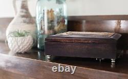 Cottage Garden St. Therese of Lisieux Dark Wood Finish Jewelry Music Box Play