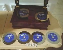 Crosley Saxony CD Disc Wood & Glass Music Box 6 Music Discs Music