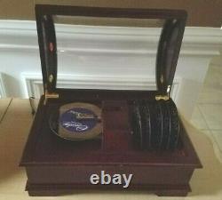 Crosley Saxony CD Disc Wood & Glass Music Box 6 Music Discs Music