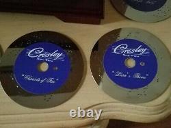 Crosley Saxony CD Disc Wood & Glass Music Box 6 Music Discs Music