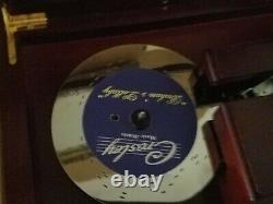 Crosley Saxony CD Disc Wood & Glass Music Box 6 Music Discs Music