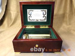 Custom Reuge 72 Note Music Box In Cherry Wood Case/ Christmas Tunes (see Video)