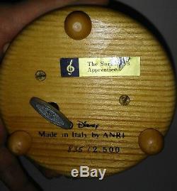 Disney Anri music box The Sorcerer's Apprentice Fantasia Mickey LTE Wood Carving