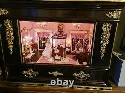 Doll house show stopper hand crafted large room box and contents/musical 1.12th