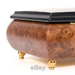 Double Hearts Italian Hand Crafted Inlaid Wood Jewelry Music Box