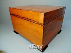 EARLY 20thC ANTIQUE MIRA MAHOGANY MUSIC BOX, WITH FOUR 7 DISC'S, c 1900-1909