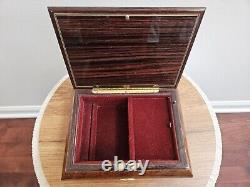 EDELWEISS Reuge Swiss Rodi Wood Inlaid Music Jewelry Box, R Rogers Romance Rare