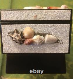 ENGLISH 1950s JEWELLERY MUSIC BOX & SEASHELLS HANDCRAFTED IN ENGLANDMINTRARE