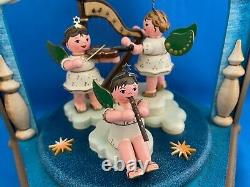 ERZGEBIRGE Christmas Music Box Hubrig REUGE ROMANCE Carved Wood Germany