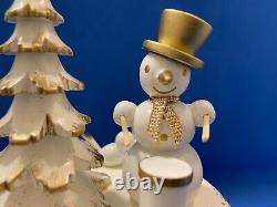 ERZGEBIRGE Christmas Music Box Musical Snowman Carved Wood Ulbricht Germany Box