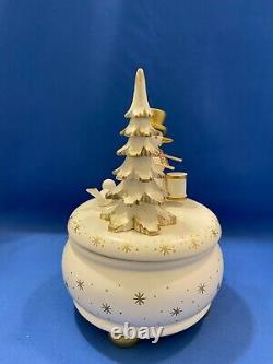 ERZGEBIRGE Christmas Music Box Musical Snowman Carved Wood Ulbricht Germany Box