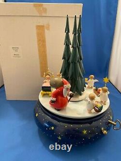 ERZGEBIRGE Christmas Music Box Wendt Kuhn Angel Parade THORENS Wood Germany