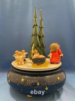 ERZGEBIRGE Christmas Music Box Wendt Kuhn Angel Parade THORENS Wood Germany