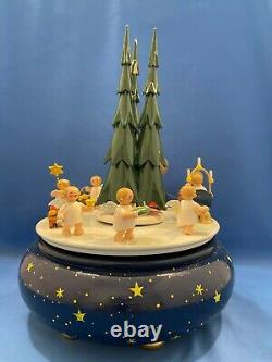 ERZGEBIRGE Christmas Music Box Wendt Kuhn Angel Parade THORENS Wood Germany