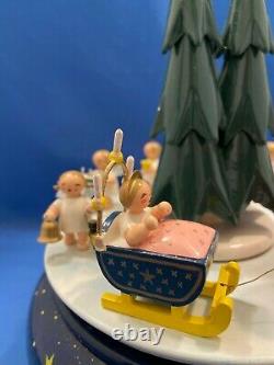 ERZGEBIRGE Christmas Music Box Wendt Kuhn Angel Parade THORENS Wood Germany