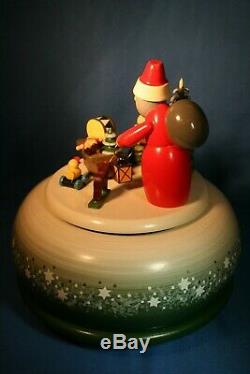 ERZGEBIRGE KWO Music Box Christmas Carved Wood REUGE/ROMANCE Germany Box