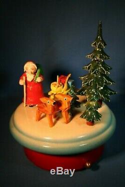 ERZGEBIRGE Steinbach Christmas Santa Music Box THORENS Wood Germany