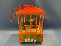 ERZGEBIRGE Steinbach Music Box BIRDS CAGE Carved Wood Germany Chirping Ornament