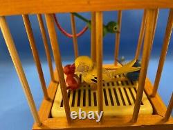 ERZGEBIRGE Steinbach Music Box BIRDS CAGE Carved Wood Germany Chirping Ornament