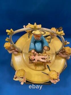 ERZGEBIRGE Steinbach THORENS Music Box Nativity Scene Carved Wood Germany