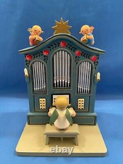 ERZGEBIRGE Wendt Kuhn REUGE Music Box Angel Organ Carved Wood Germany