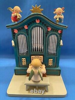 ERZGEBIRGE Wendt Kuhn REUGE Music Box Angel Organ Carved Wood Germany