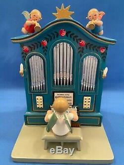 ERZGEBIRGE Wendt Kuhn REUGE Music Box Angel Organ Carved Wood Germany