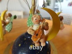 ERZGEBIRGE Wendt Kuhn THORENS Music Box Angel Globe Carved Wood Germany With BOX