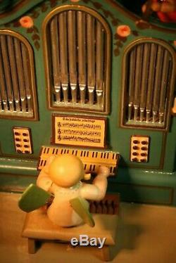 ERZGEBIRGE Wendt Kuhn THORENS Music Box Angel Organ Carved Wood East Germany