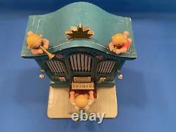 ERZGEBIRGE Wendt Kuhn THORENS Music Box Angel Organ Carved Wood Germany